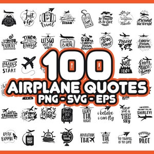 100 avião, voando, provérbios citações pacote SVG / PNG - download instantâneo - designs, imagens, vetores, arquivos de clipart para Cricut e Silhouette