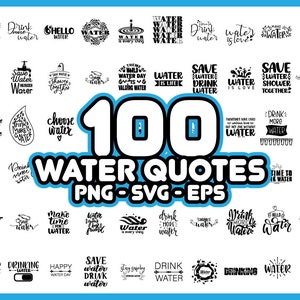 100 Water SVG / PNG Bundle Fichiers pour Cricut - Téléchargement instantané