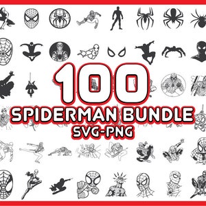 100 Spiderman SVG PNG Bundle - Instant Download