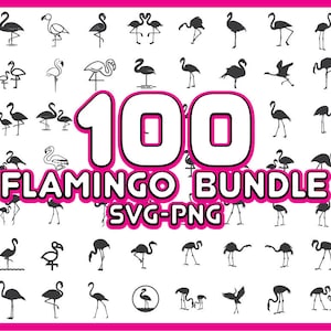 100 Flamingo SVG PNG-bundel - Direct downloaden