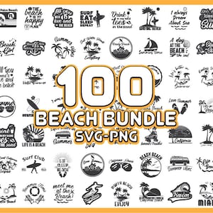 100 Beach Bundle SVG / PNG Quotes - Instant Download