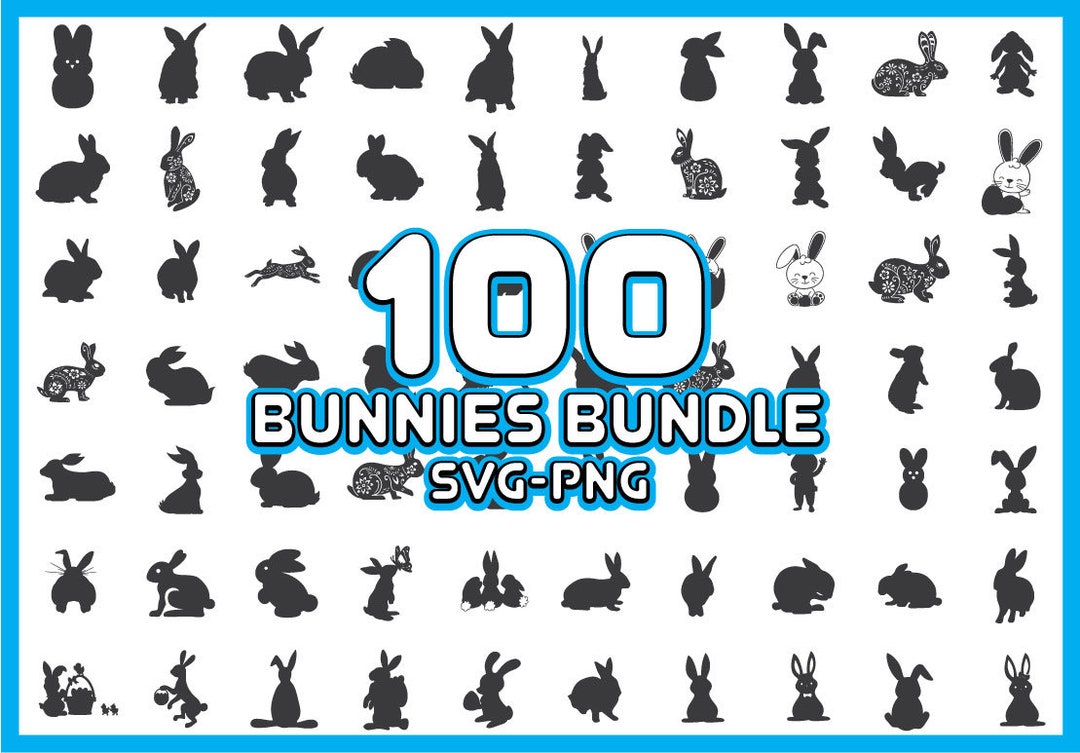 Marten Rabbit Svg 100 Bunnies SVG Bundle, Rabbits SVG, Bunny Silhouette Svg, Easter Bunny ...