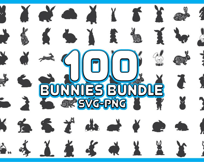 100 Bunnies SVG Bundle Rabbits SVG Bunny Silhouette Svg - Etsy