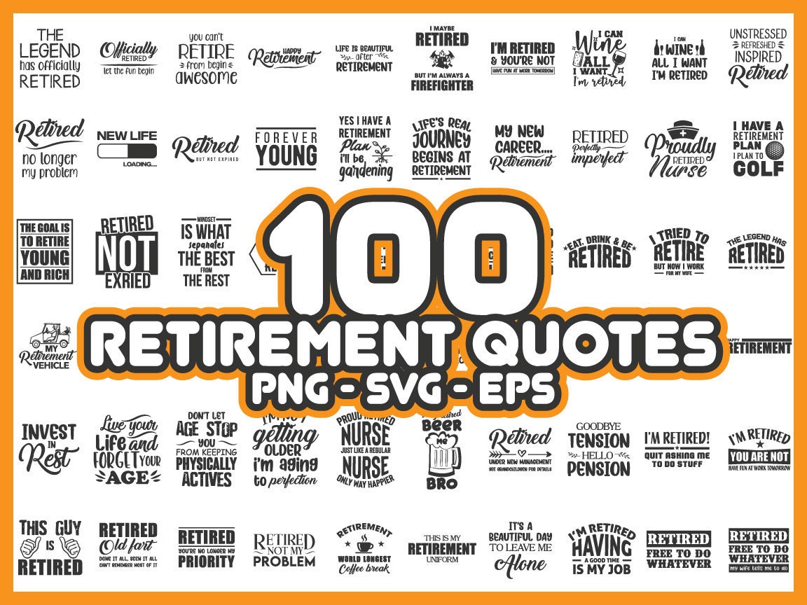 Premium Vector  Retirement quotes and sayings bundle retired quotes bundle  retired handwriting quotes bundle