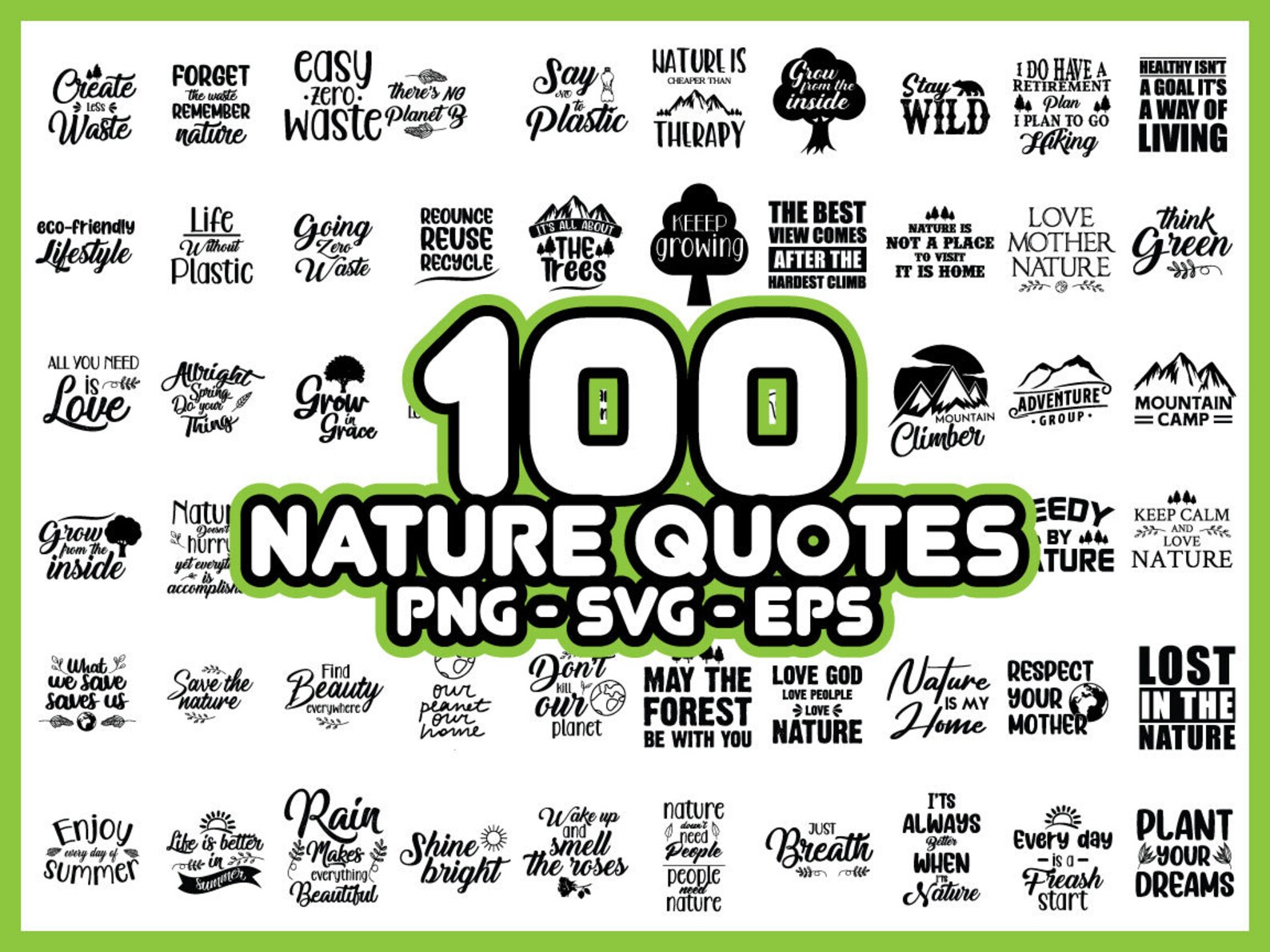 100 Nature Quotes SVG Bundle, Nature Svg, Nature Quotes Svg, Nature Svg