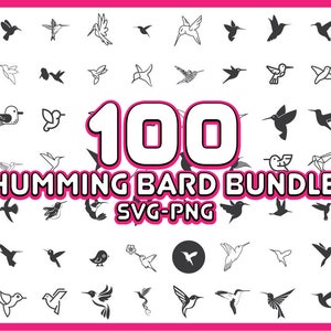 100 Hummingbird SVG PNG Bundle - Descarga instantánea
