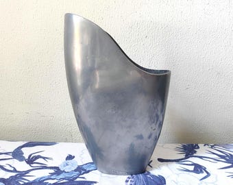 Large Vintage Anna Efverlund Aluminium Cast Vase