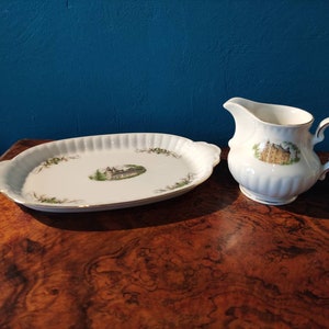 Vintage Bavaria Porcelain Roslau serving plate and creamer