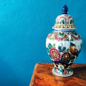 Delft Polychrome Lidded Pot - Etsy
