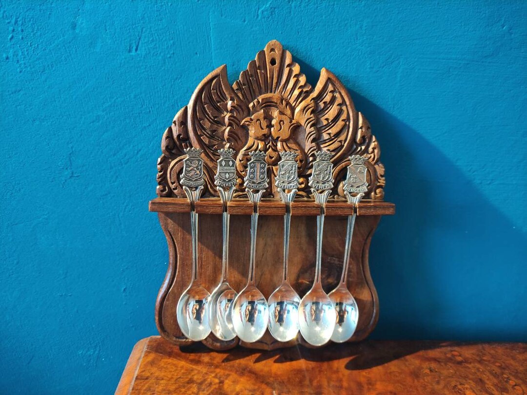 Vintage 6 Piece Teaspoon Holder Including Teaspoons of Dutch Etsy