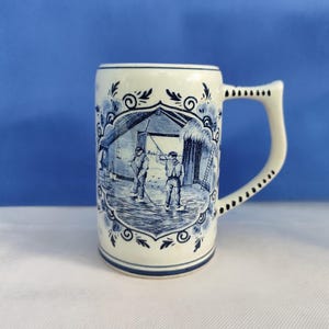 Vintage Delft Blue Beer Pint by Regina Holland