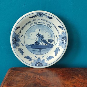 Vintage Delft Blue Wall Plate