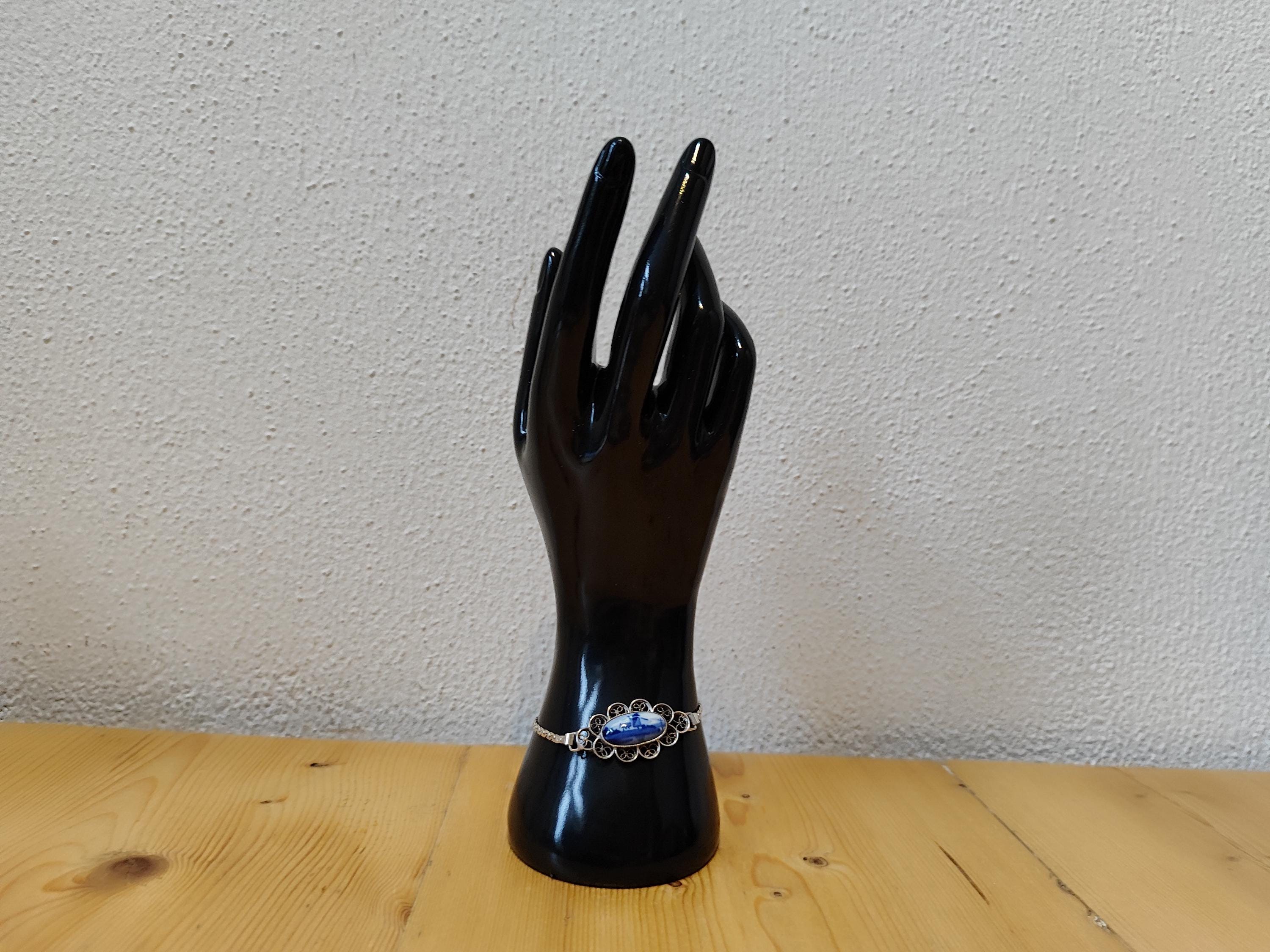 ヴィンテージシルバーカラーのデルフトブルーブレスレット - Etsy 日本