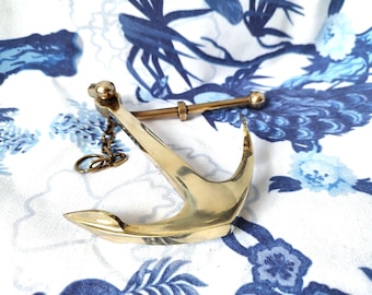 Vintage Brass Anchor Shaped Paperweight