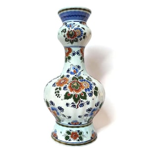 Beautiful Large Vintage Delft Polychrome Flower Vase