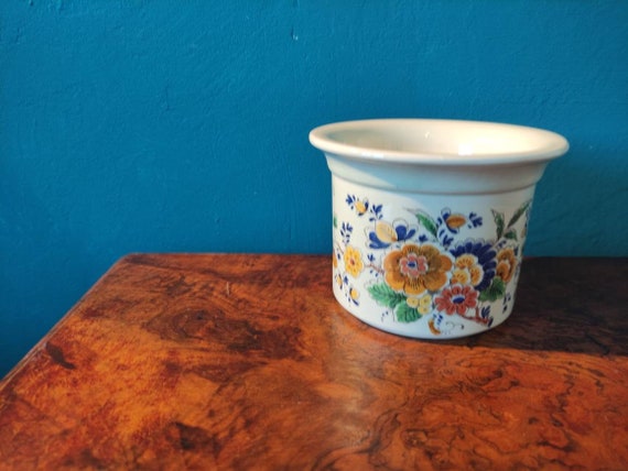 Polychrome Delft Vintage Plant Pot - Etsy