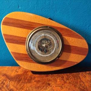 Vintage Dutch Art Deco Asymmetric Barometer