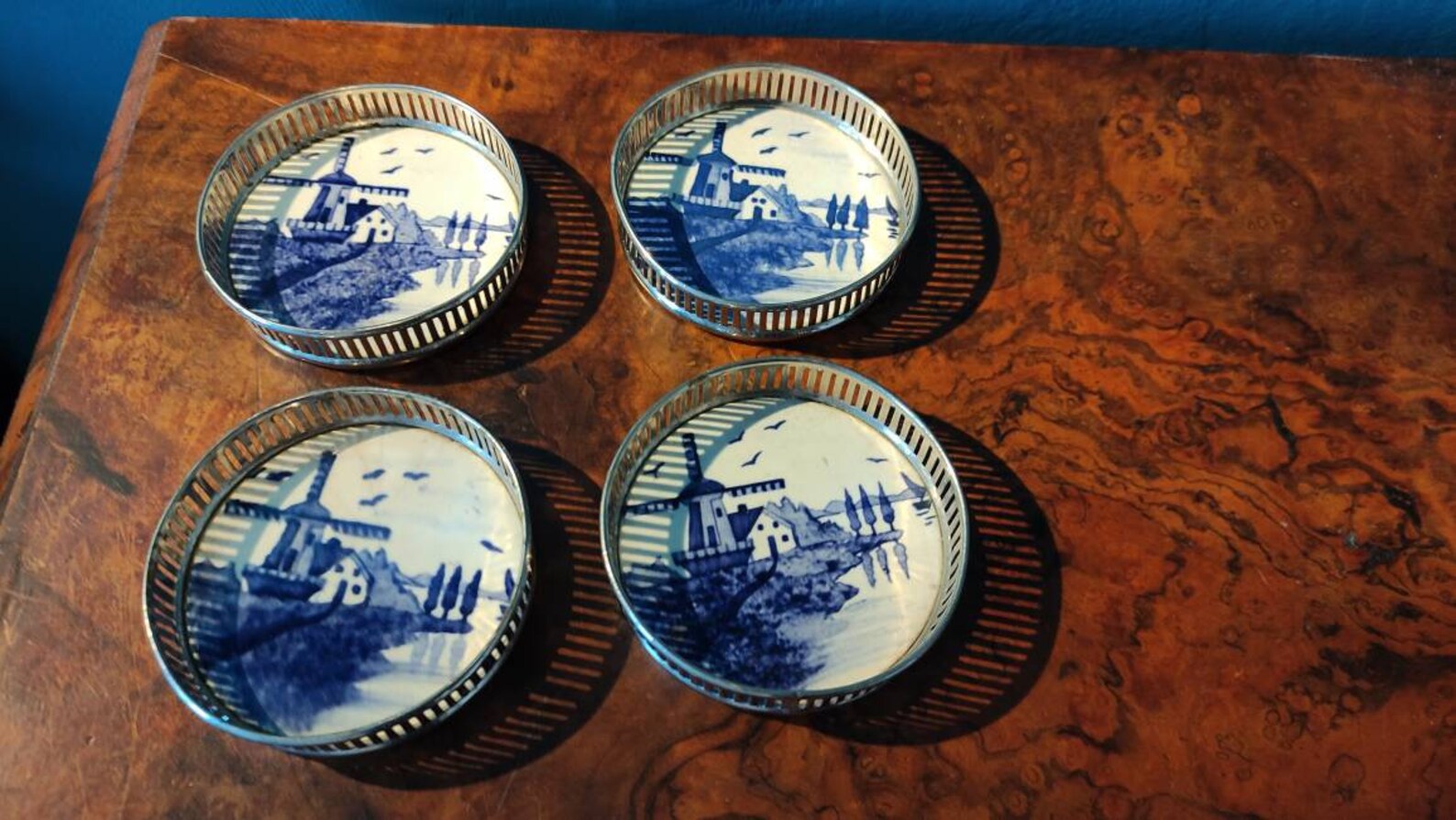 Set of four Dutch Blue Coasters Etsy