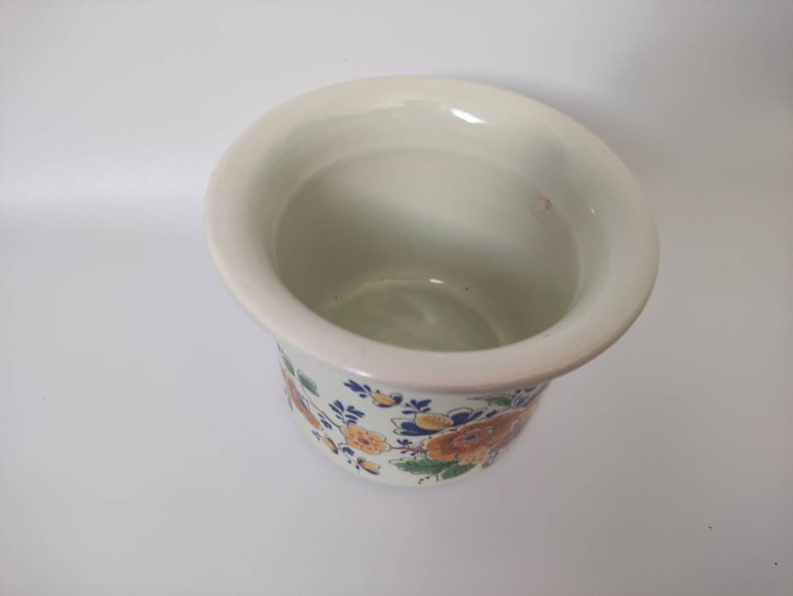 Polychrome Delft Vintage Plant Pot - Etsy Canada