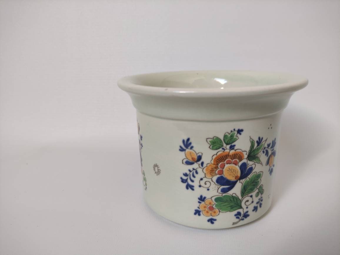 Delft polychrome ポット Polychrome Delft Vintage Plant Pot - Etsy Canada
