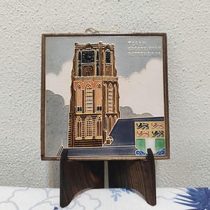 Vintage Hanging Polychrome Tile Toren Grote Kerk Rotterdam by Westraven Utrecht
