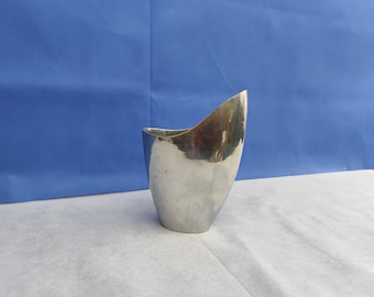 Small Vintage Anna Efverlund Aluminium Cast Vase