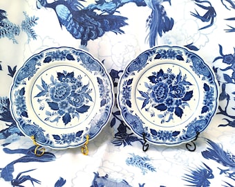 Set of Two Identical Vintage Dutch Blue and White Plates