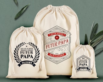 Kit de survie du futur papa - Pochon personnalisé pour futur papa - Cadeau super papa - cadeau de naissance