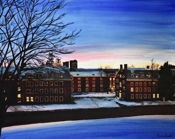 Winter at Umass Amherst Painting Photo/canvas Print Etsy