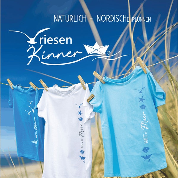 T-Shirt für Damen, tailiert, Wattn-Shirt, Küste