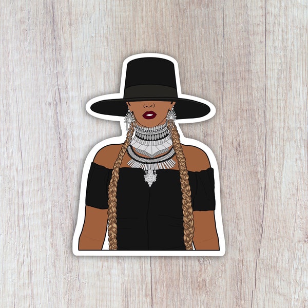 Beyonce Formation Sticker, Vinyl Sticker for Water Bottle, Laptop, Mirror or Journal, Water Resistant Stick for Hydroflask