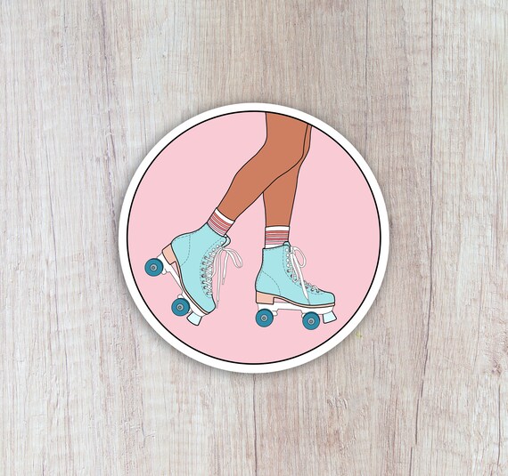 Skater Girl Sticker Roller Skates Sticker Vinyl Sticker for Etsy