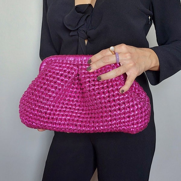 Bolso Clutch FUCSIA, Perfecto para Bodas, Veladas, Festivales y Más, Bolso de boda para invitadas, Clutch bolso de noche