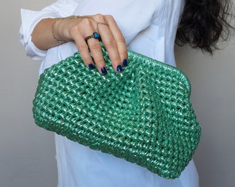 GREEN Wedding Bag, Green Evening Clutch, Green Pouch Bag, Wedding bag for guests, Evening bag clutch