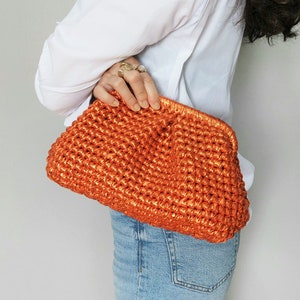 Orange Crossbody Bag, Orange Clutch Geldbörse, Orange Clutch Bag, Hochzeitstasche für Gäste, Abendtasche Clutch