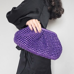 PURPLE Hochzeitstasche, moderne lila Metallic handgefertigte Clutch Bag für Frauen, Hochzeitstasche für Gäste, Abendtasche Clutch