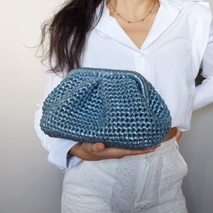 Baby Blue Wedding Bag, Blue Evening Pouch Bag, Blue Clutch Bag, Wedding bag for guests, Evening bag clutch
