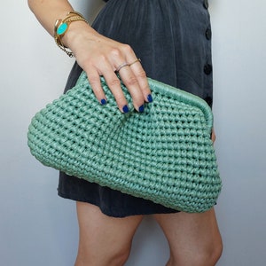 Green Leather Wedding Bag for Woman, Green Leather Evening Clutch Bag, Green Leather Wedding Guest Bag, Green Leather Top Handle Bag