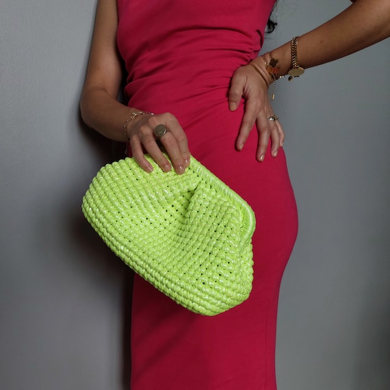 Neon green clutch bag outlet