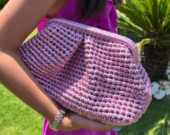 PINK Evening Clutch Bag, Pink Wedding Bag Clutch For Women, Wedding bag for guests, Evening bag clutch