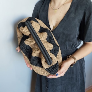 Bolso de rafia despojado, bolso de verano de paja despojado, bolso de mano de mujer despojado, bolso de paja despojado