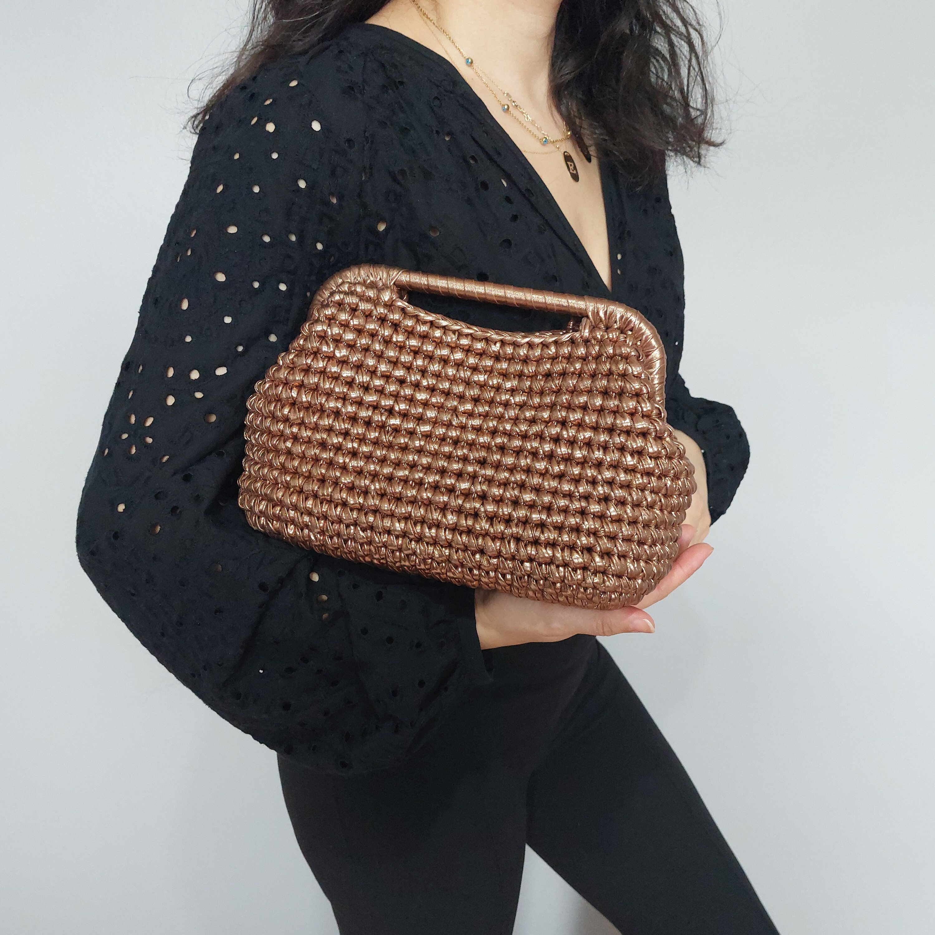 Bronze Wedding Bag for Woman Bronze Evening Bag Bronze Wedding Guest Bag Bronze Clutch Bag