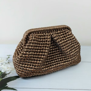 Bronze Wedding Bag, Bronze Evening Bag, Modern Bronze Metallic Handmade Clutch Bag For Women, Wedding bag for guests, Evening bag clutch