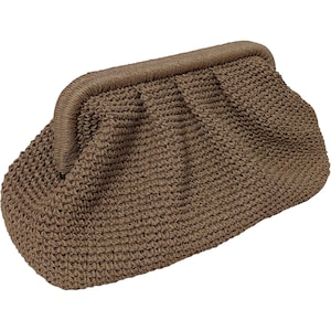 Raffia häkeln Clutch Bag, Stroh Handtasche für Frauen, handgefertigte Abendtasche Bild 16
