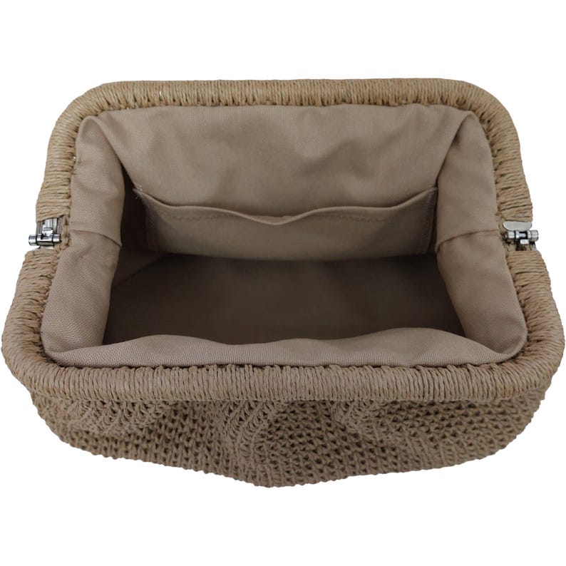Raffia häkeln Clutch Bag, Stroh Handtasche für Frauen, handgefertigte Abendtasche Bild 15