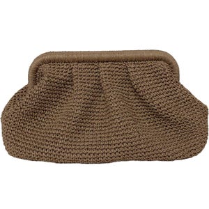 Raffia häkeln Clutch Bag, Stroh Handtasche für Frauen, handgefertigte Abendtasche Bild 17