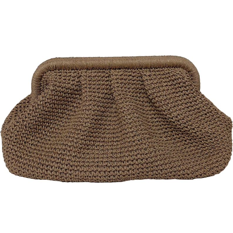Raffia häkeln Clutch Bag, Stroh Handtasche für Frauen, handgefertigte Abendtasche Bild 17