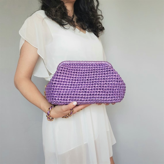 Lilac clutch bag hotsell
