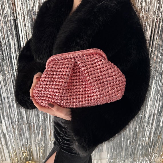 Salmon pink clutch bag hotsell