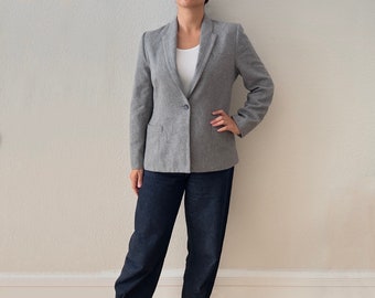 Vintage Oleg Cassini Gray Wool Blazer